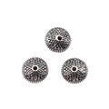 Textured Round Disc Spacer Beads in Antique Silver Metal view 3