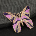 Rhinestone Butterfly Charm Pendant Enamel Wings Gold-Tone Body view 2