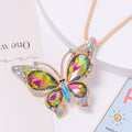 Rhinestone Butterfly Keychain Necklace Gold Tone 9 Colors view 7