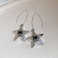 Silver Cat Heart and Star Hook Earrings Fashion Jewelry view 6