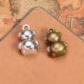 Dimensional Teddy Bear Charm Metal Jewelry Making Component In 2 Finishes view 2