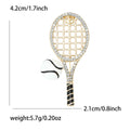 Crystal Tennis Racket and Ball Brooch in Gold or Silver Tone view 5