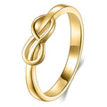 Minimal Infinity Knot Slim Ring In Three Metal Tones view 6