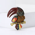 Jeweled Toucan Brooch With Blue Enamel and Silver Tone Branch view 4