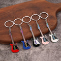 Colorful Metal Electric Guitar Keychain in Five Color Styles view 1
