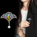 Flower Enamel Metal Brooch Pin 6.2 x 6.1 cm for Jackets and Lapels view 4