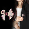Ribbon Bow Crystal Two Designs Metal Brooch Pin for Jackets and Lapels view 3