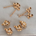 Metal Flower Pearl Hair Clip Bobby Pin Sets 2 Styles view 2