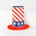 Patriotic Striped Top Hat Brooch with Red White and Blue Enamel view 4