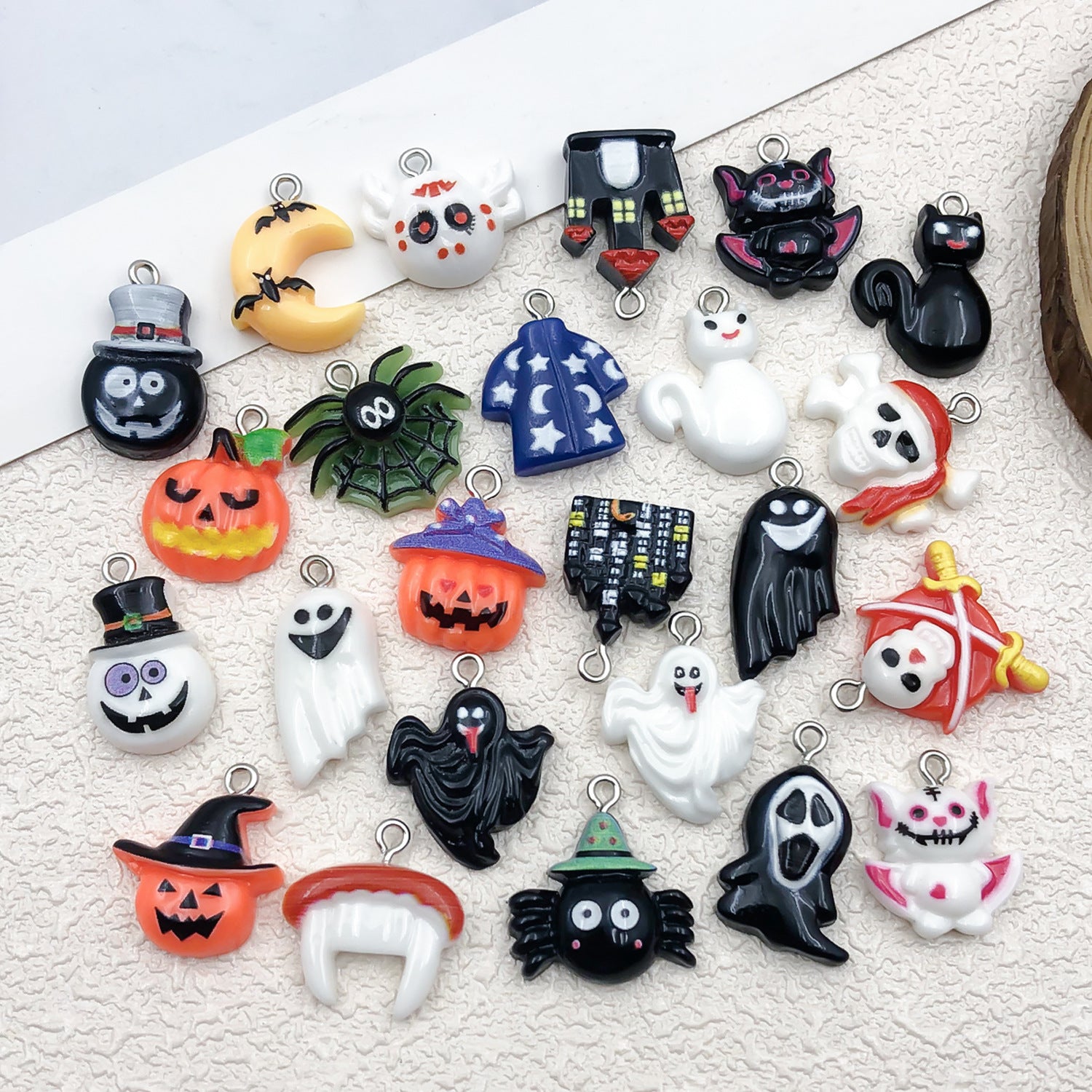 Resin Halloween Pumpkin Skull Ghost charm pendant for DIY bracelet necklace keychain