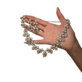 Silver Tone Floral Necklace and Drop Earrings Jewelry Set view 5