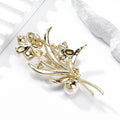 Rose Crystal Two Designs Metal Brooch Pin 3.6 x 6.7 cm view 3