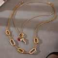 Pavé Link Chain And Chili Charm Pendant Necklace Set Styles view 2