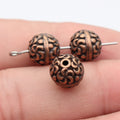 10x10x9.5mm 2.8g Multicolor Zinc Alloy Flower Texture Spacer Beads for DIY Bracelet Necklace Making