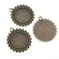 Three Floral Round Pendant Bezel Setting Design Options view 6