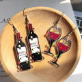 Acrylic Christmas Wine Bottle Glass Drop Earrings 2 Styles view 1