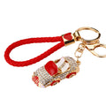 Jeweled Convertible Car Keychains in Five Colors with Braided Loops view 5