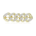 Crystal Curb Chain Bar Brooch in Two Tones for Jackets, Coats, and Scarves view 1