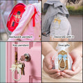 Ribbon Bow Keychain, Pearl-Like Bead Loop, Gold-Tone Key Ring view 2
