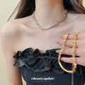 Irregular Textured Chain Necklace Fashion Jewelry Collection view 1
