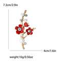 Pearl and Enamel Blossom Branch Brooch in Blue and Red view 7