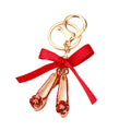 Bow and Twin Ballet Flat Keychains in Red and White view 5
