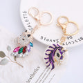 Crystal Horse Head Keychain Two Styles Multicolor Mane Charm view 1