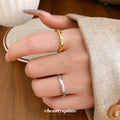 Two Ring Sets With Colorful Star Motifs In Gold Tone Or Silver Tone view 2
