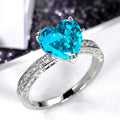 Heart-Shaped Solitaire Pave Ring In Seven Stone Colors view 8
