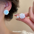 Rose Flower Stud Earring Sets With Pearl Style Six Piece view 4