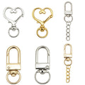 Metal Swivel Clasps in Gold and Silver, Six Chain and Heart Styles view 5