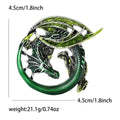 Coiled Dragon Brooch Purple Blue Red or Green Enamel view 9