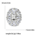 Large Round Crystal Cluster Brooch with Faceted Stones view 7