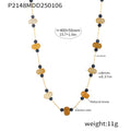 Natural Stone Disk Bead Gold Chain Necklaces Five Colors view 10