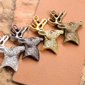 Textured Deer Head Alloy Pendant Charm in 4 Finishes view 1