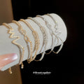 Zircon Adjustable Slider Bracelet Feather Heartbeat 5 Styles view 4