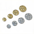 Hammered Round Metal Discs in Gold and Steel Finish Sizes view 5
