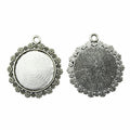Floral Edge Round Cabochon Pendant Trays in Four Styles view 3