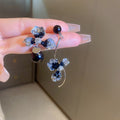 Blue and Silver Crystal Stud and Drop Earring Collection view 9