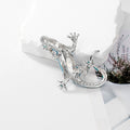 Green Gold Tone Gecko Crystal Two Designs Metal Brooch Pin view 3