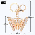 Cat Eye Stone Butterfly Keychain Gold Clasp Four Colors view 3