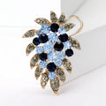 Leafy Crystal Grape Cluster Brooch in Purple or Blue view 2