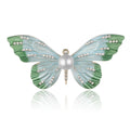 Pink Red Butterfly Crystal Pearl Look Two Designs Metal Brooch Pin view 6