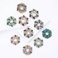 Crystal Floral Wreath Brooch in Ten Multicolor Finishes view 2