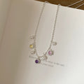 Silver Tone Multicolor Charm Necklaces in Two Designs view 7