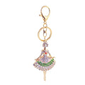 Rhinestone Ballerina Metal Keychain With Split Ring And Lobster Clasp view 5
