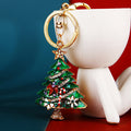 Jeweled Christmas Tree Keychains in Red Green and Yellow view 3