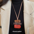 Stacked Color Block Cord Necklace in Three Combinations view 3