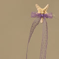 White Starfish Purple Lace Ribbon Bow Duckbill Hair Clip view 4