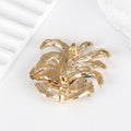Green Gold Tone Feather Crystal Metal Brooch Pin for Jackets and Lapels view 4